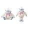 Set of 2 Christmas Fabric Standing and Sitting Yeti With Striped Scarf